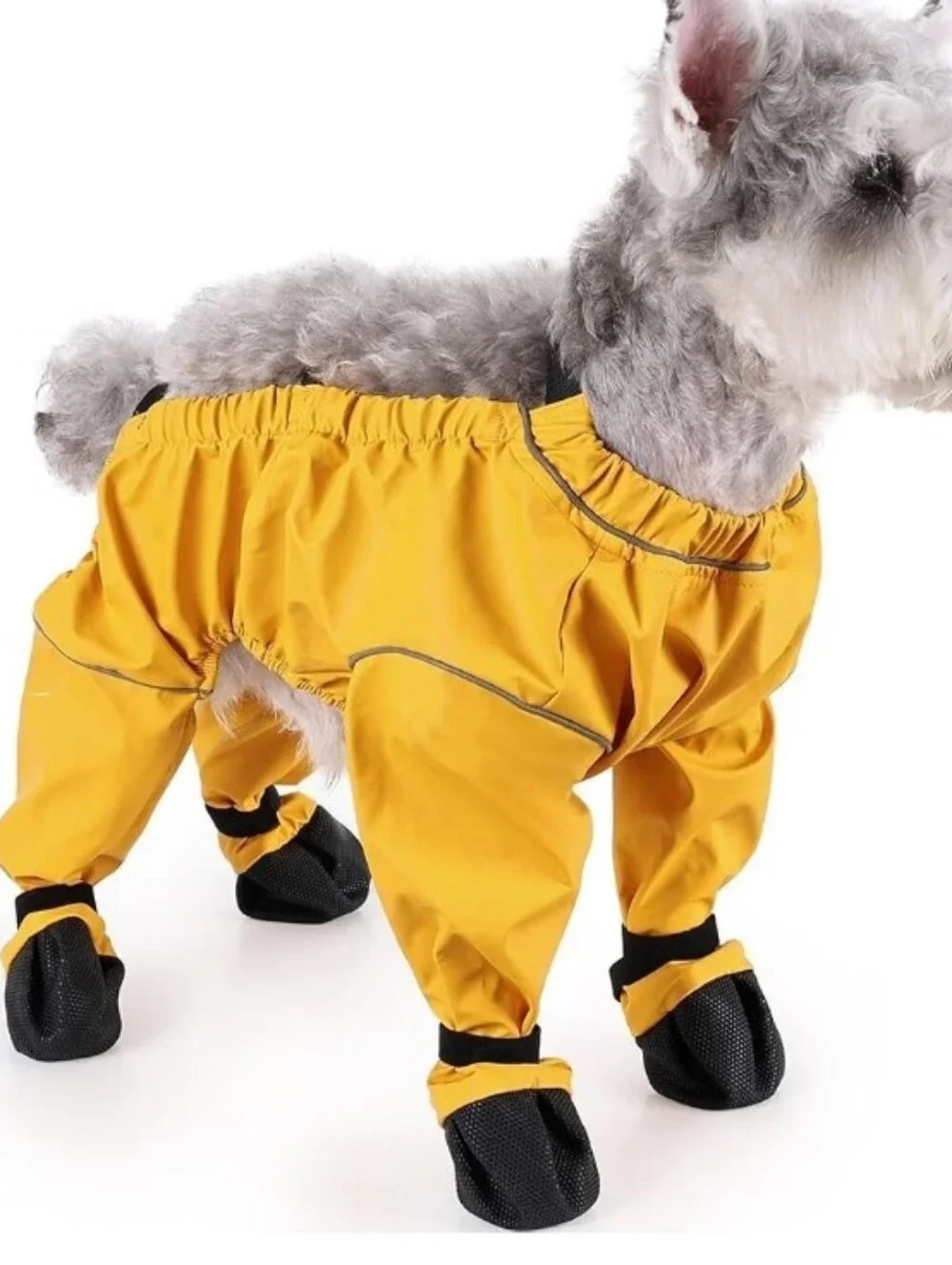 NWOT-Waterproof Yellow Dog Snow-Rain Suit & Booties 1pc Adjustable  X-Small